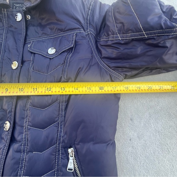 Guess Blue Quilted Puffer Nylon Jacket - Picture 12 of 16